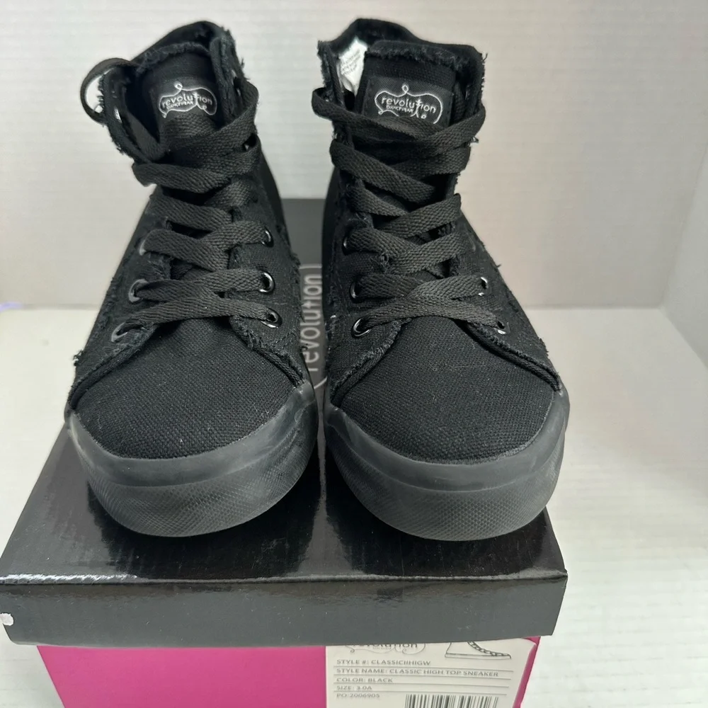 Revolution Kids Black Canvas Sneakers - Picture 2 of 8